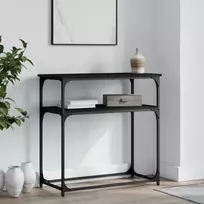 Konsolinis staliukas, juodas, 75x35,5x75cm, apdirbta mediena