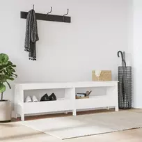 Koridoriaus suoliukas, baltas, 160x28x45cm, pušies masyvas
