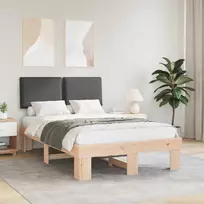 Lovo rėmas su apmuštu galvūgaliu Tamsiai pilka 120 x 200 cm