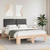 Lovo rėmas su apmuštu galvūgaliu Tamsiai pilka 140 x 190 cm