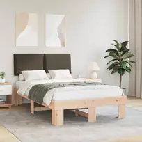 Lovo rėmas su apmuštu galvūgaliu Taupe 120 x 200 cm