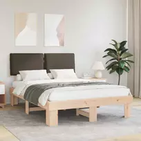 Lovo rėmas su apmuštu galvūgaliu Taupe 140 x 190 cm