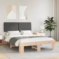 Lovo rėmas su apmuštu galvūgaliu Tamsiai pilka 140 x 200 cm