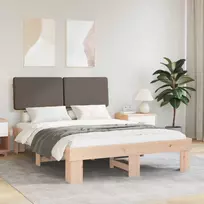 Lovo rėmas su apmuštu galvūgaliu Taupe 140 x 190 cm