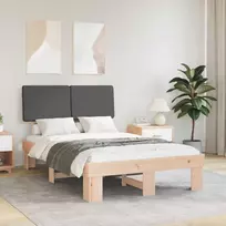Lovo rėmas su apmuštu galvūgaliu Tamsiai pilka 120 x 200 cm