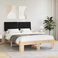 Lovo rėmas su apmuštu galvūgaliu Juoda 140 x 190 cm