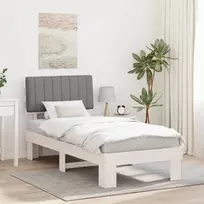 Lovo rėmas su apmuštu galvūgaliu Šviesiai pilka 90 x 200 cm