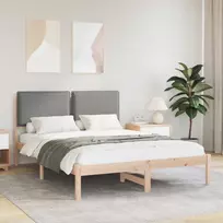 Lovo rėmas su apmuštu galvūgaliu Šviesiai pilka 160 x 200 cm
