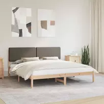 Lovo rėmas su apmuštu galvūgaliu Taupe 180 x 200 cm