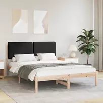 Lovo rėmas su apmuštu galvūgaliu Juoda 160 x 200 cm