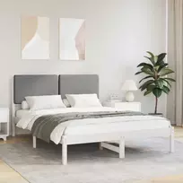 Lovo rėmas su apmuštu galvūgaliu Šviesiai pilka 160 x 200 cm