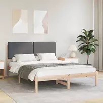 Lovo rėmas su apmuštu galvūgaliu Tamsiai pilka 150 x 200 cm