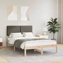 Lovo rėmas su apmuštu galvūgaliu Taupe 120 x 200 cm