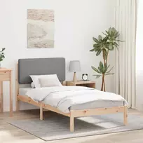 Lovo rėmas su apmuštu galvūgaliu Šviesiai pilka 90 x 200 cm