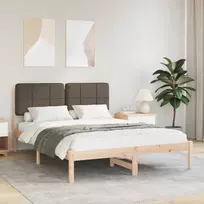 Lovo rėmas su apmuštu galvūgaliu Taupe 160 x 200 cm