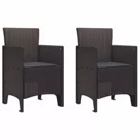 Sodo Kėdė su pagalve 2 pcs Ruda 53 x 49 x 85 cm Polipropilenas