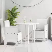 Sodo Kėdė su pagalve 2 pcs Balta 53 x 49 x 85 cm Polipropilenas