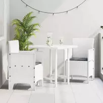 Sodo Kėdė su pagalve 2 pcs Balta 53 x 49 x 85 cm Polipropilenas