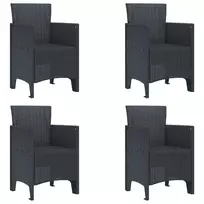 Sodo Kėdė 4 pcs Antracitas 53 x 49 x 85 cm Polipropilenas