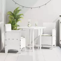 Sodo Kėdė su pagalve 2 pcs Balta 53 x 49 x 85 cm Polipropilenas