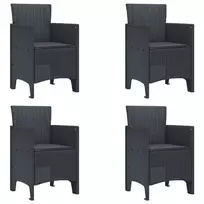 Sodo Kėdė 4 pcs Antracitas 53 x 49 x 85 cm Polipropilenas