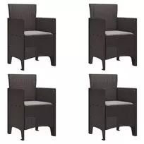 Sodo Kėdė su pagalve 4 pcs Ruda 53 x 49 x 85 cm Polipropilenas