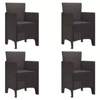 Sodo Kėdė su pagalve 4 pcs Ruda 53 x 49 x 85 cm Polipropilenas