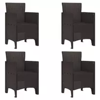 Sodo Kėdė su pagalve 4 pcs Ruda 53 x 49 x 85 cm Polipropilenas