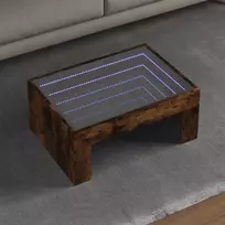 Kavos staliukas su Infinity LED lemputėmis, dūminis, 70x50x30cm