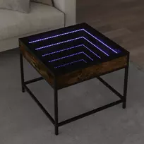 Kavos staliukas su Infinity LED lemputėmis, dūminis, 50x50x41cm