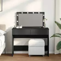 Kosmetinis staliukas su LED, juodos spalvos, 100x40x120cm