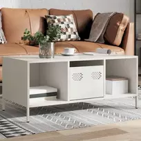 kavos staliukas baltas 101,5x50x43,5cm šaltai valcuotas plienas