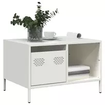 kavos staliukas baltas 68,5x50x43,5 cm šaltai valcuotas plienas