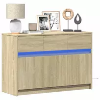 Televizoriaus spintelė su LED, ąžuolo, 91x34x61cm, mediena