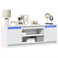 Televizoriaus spintelė su LED, balta, 139,5x34x50cm, mediena