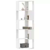 Kampinė spinta, 5 aukštų, baltos, 50x50x179cm, mediena