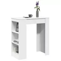 Baro stalas su lentynomis, baltas, 95x47x103,5cm, mediena