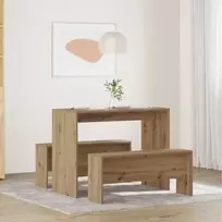 Valgomojo stalo ir suolų komplektas, 3 dalių, artisano, mediena