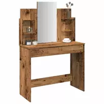 tualetinis staliukas su veidrodžiu Old Wood 96x39x142 cm