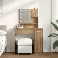 tualetinis staliukas su LED Artisan ąžuolu 86,5x35x136 cm