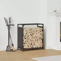 Stovas malkoms, juodos, 60x28x65 cm, šaltai valcuotas plienas