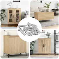 Užrakinimo varžtas Paprastas 12 pcs Sidabro M6 x 30 mm Plienas