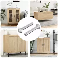 Galvos užrakto varžtas 2 pcs Sidabro M6 x 35 mm Plienas