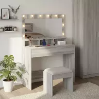 Makiažo stalas Pilkas Sonoma 100 x 41 x 135 cm Apdirbta mediena