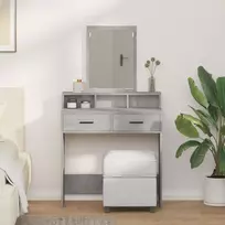 Makiažo stalas Betono pilka 79 x 41 x 140 cm Apdirbta mediena