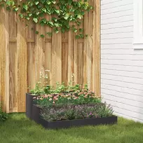 Sodo vazonas Juoda 90 x 90 x 35 cm Šaltai valcuotas plienas