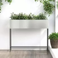 Pakeltas Sodo Vazonas Sidabro 100 x 26 x 82 cm Cinkuota plienas