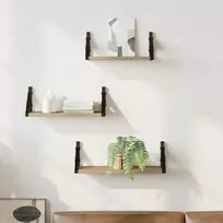 Sieninė lentyna Tvirtinamas prie sienos 3 pcs Dūminis ąžuolas