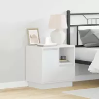 Šalia lovos spintelė su stalčių 2 pcs Balta 50 x 34,5 x 50 cm