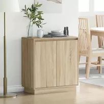 LED Bufetas Sonoma ąžuolas 71 x 34,5 x 75 cm Apdirbta mediena